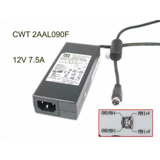 CWT (Channel Well Technology 2AAL090F AC Adapter 12V 7.5A