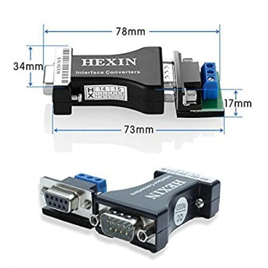HEXIN RS232 to RS485 Serial Port Data Interface Adapter Converter 1.2KM 3 Bit