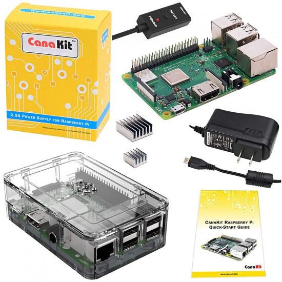 CanaKit Raspberry Pi 3 B+ (B Plus) Clear Case and 2.5A Power Supply